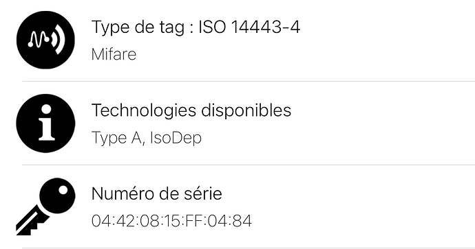 Type de tag ISO 14443-4