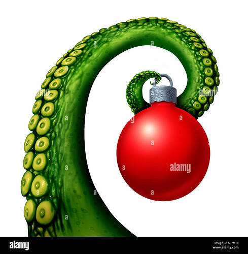 alien-christmas-holiday-as-the-extraterrestrial-green-tentacle-of-KR7MT3