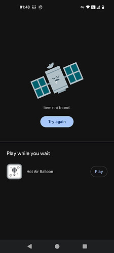 Play store error message